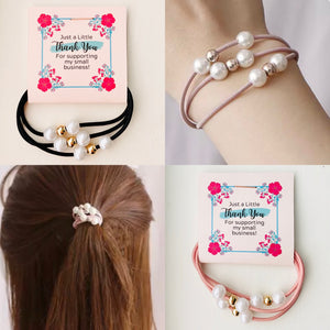 Thank You Pearl Hair Tie (10pc)