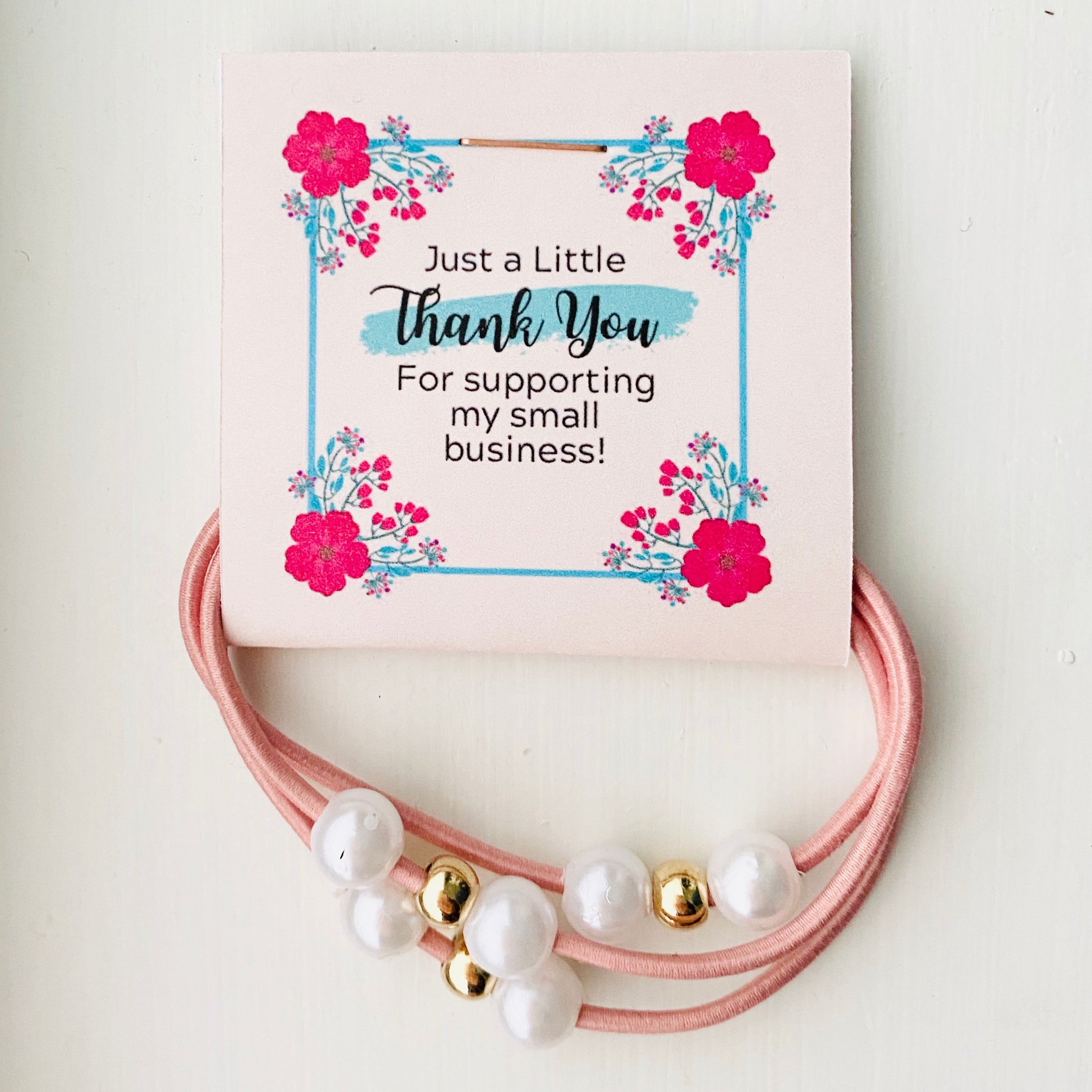 Thank You Pearl Hair Tie (10pc)