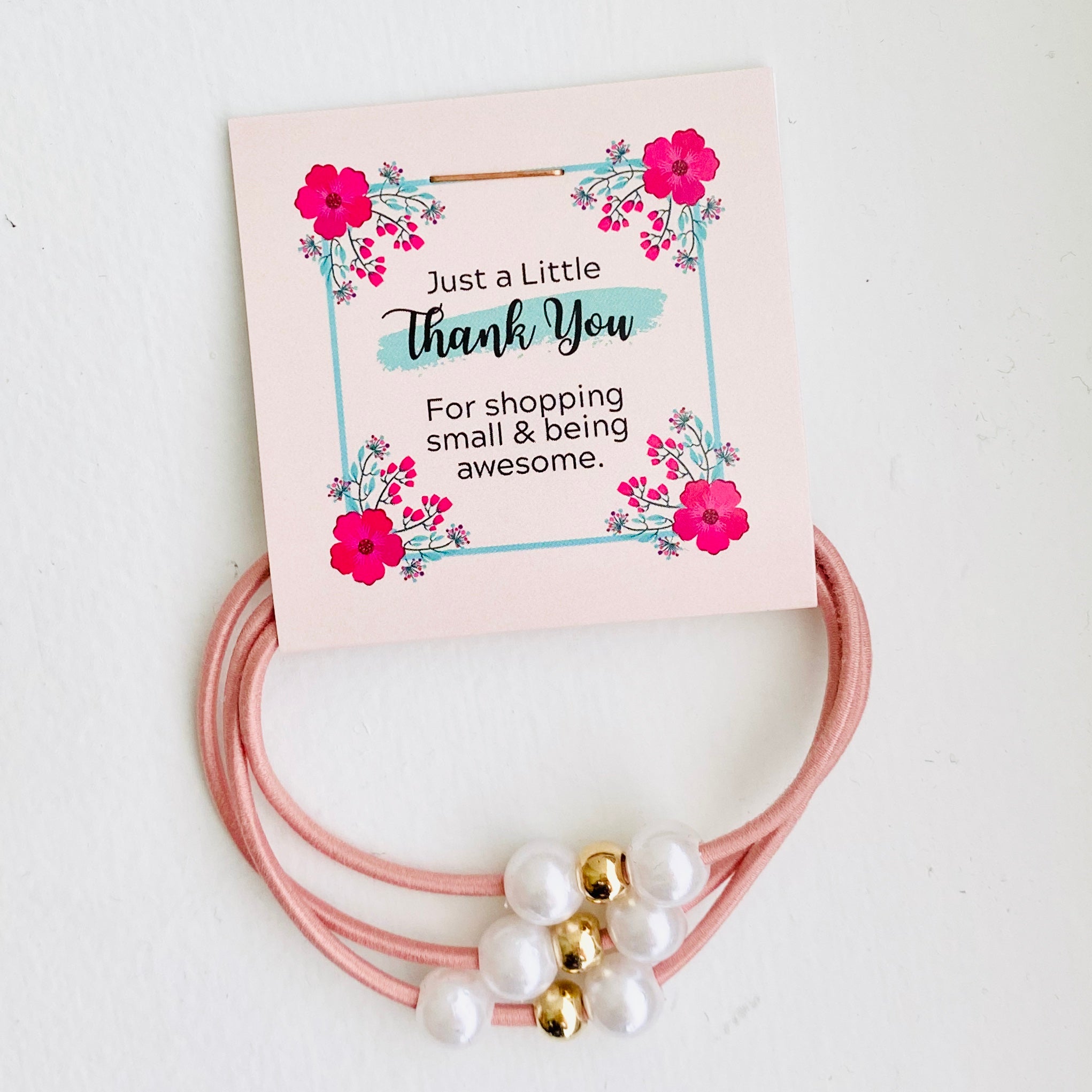 Thank You Pearl Hair Tie (10pc)